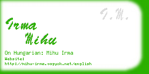 irma mihu business card